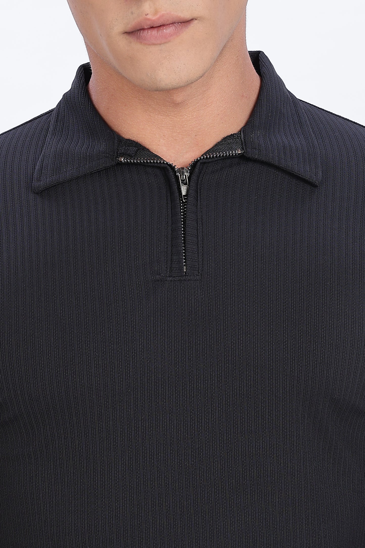 Monochrome Luxe Zip Polo Set