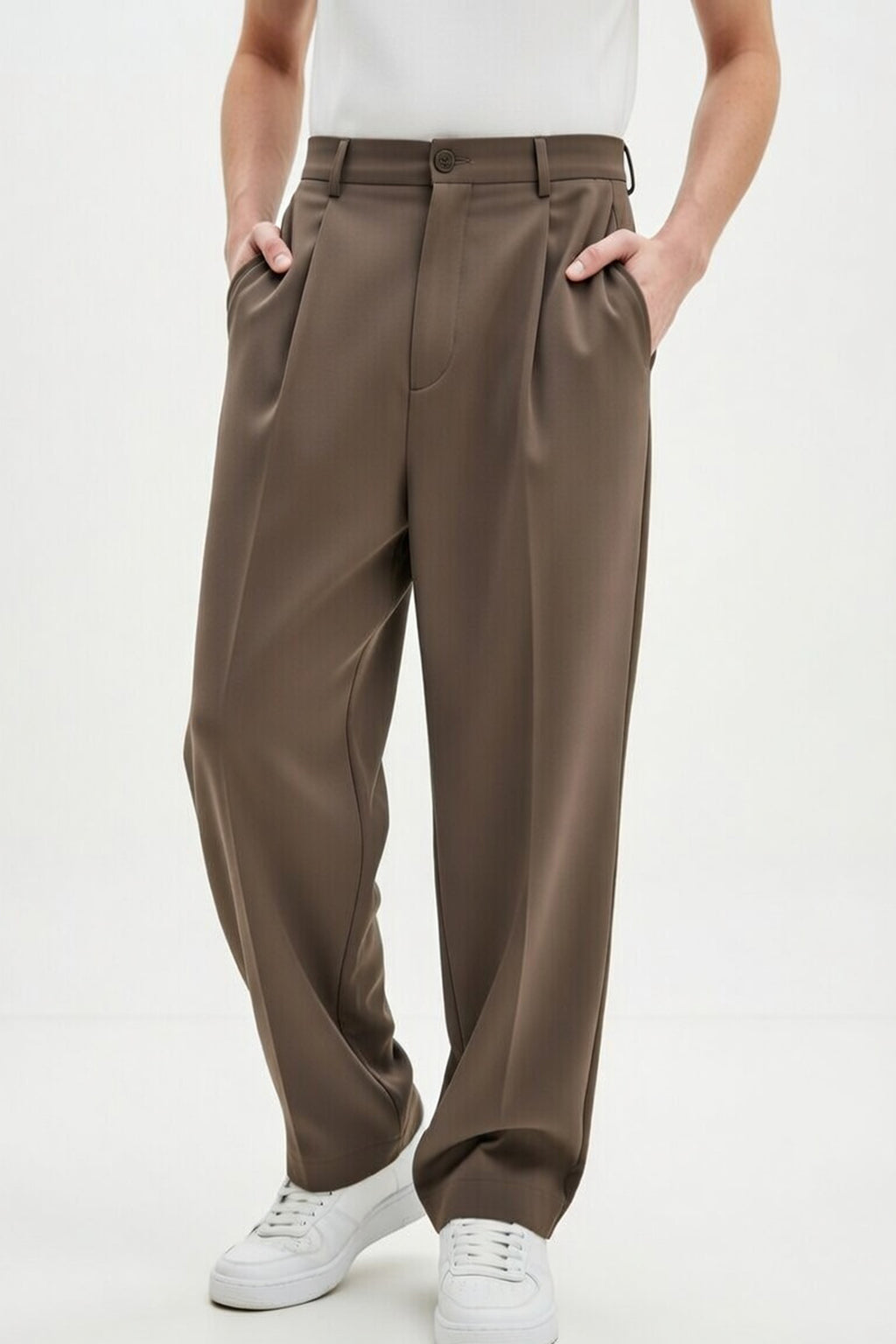 Korean Gen-Z Wide Pants – Mocha