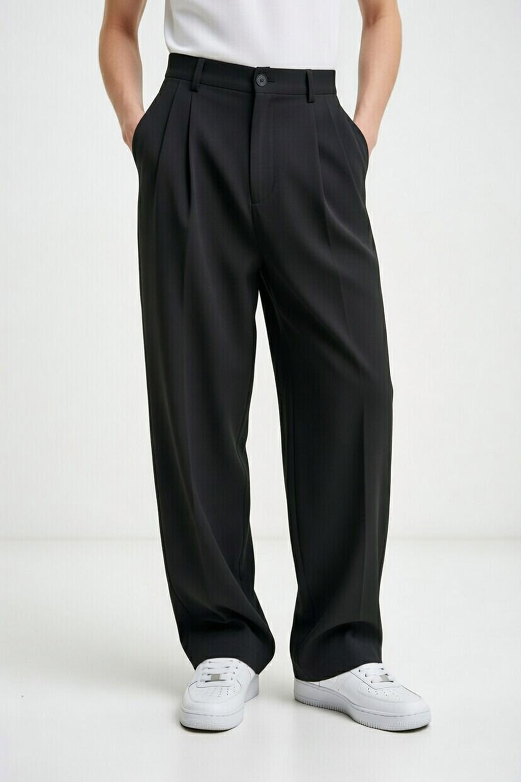 Korean Gen-Z Relaxed Fit Pants – Black