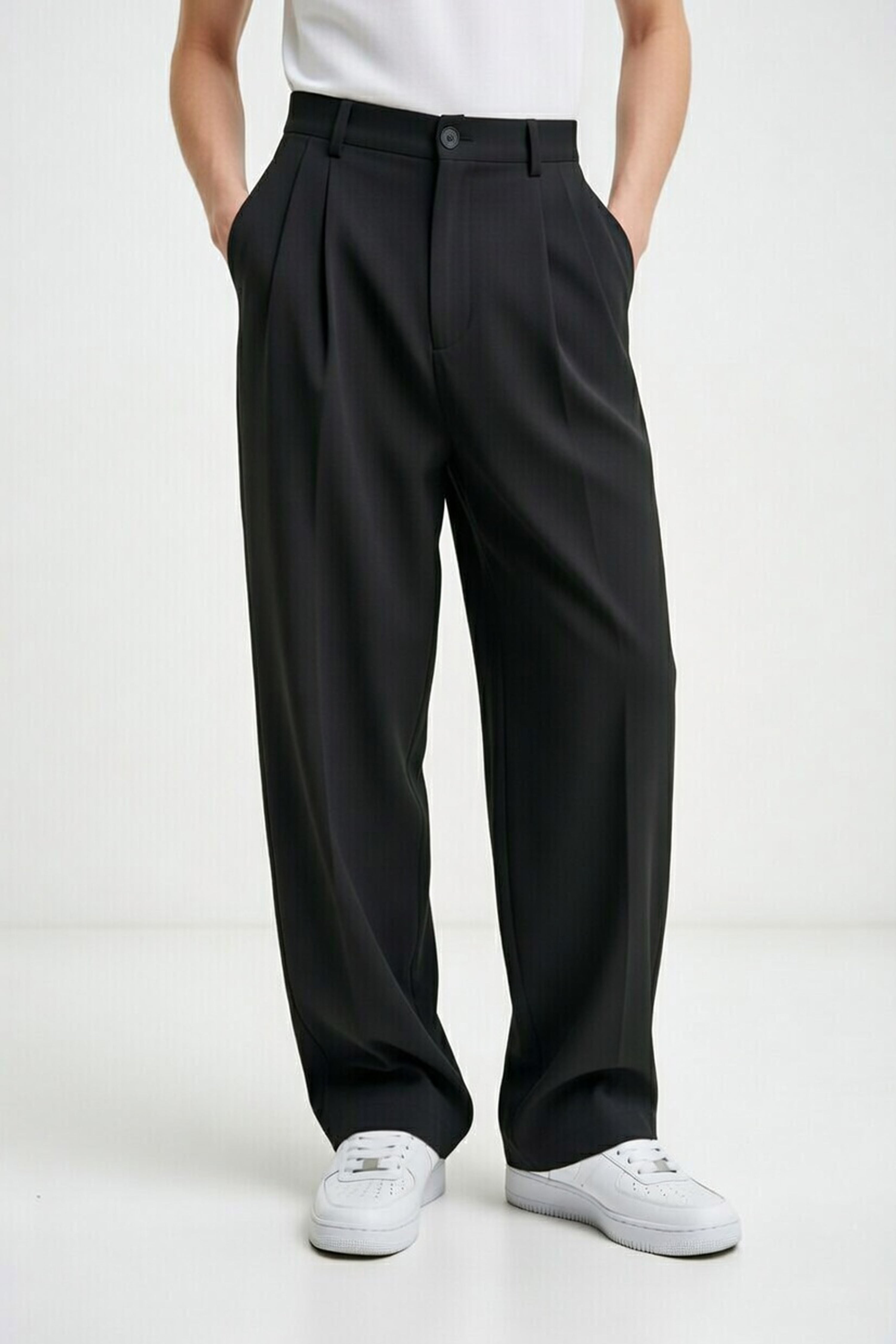 Korean Gen-Z Relaxed Fit Pants – Black