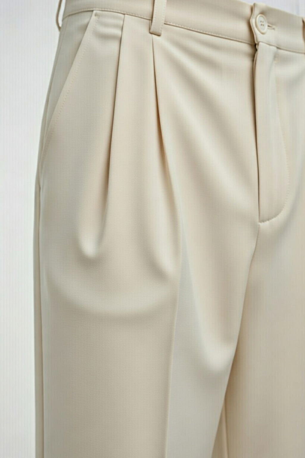 Minimal Korean Wide Pants – Cream