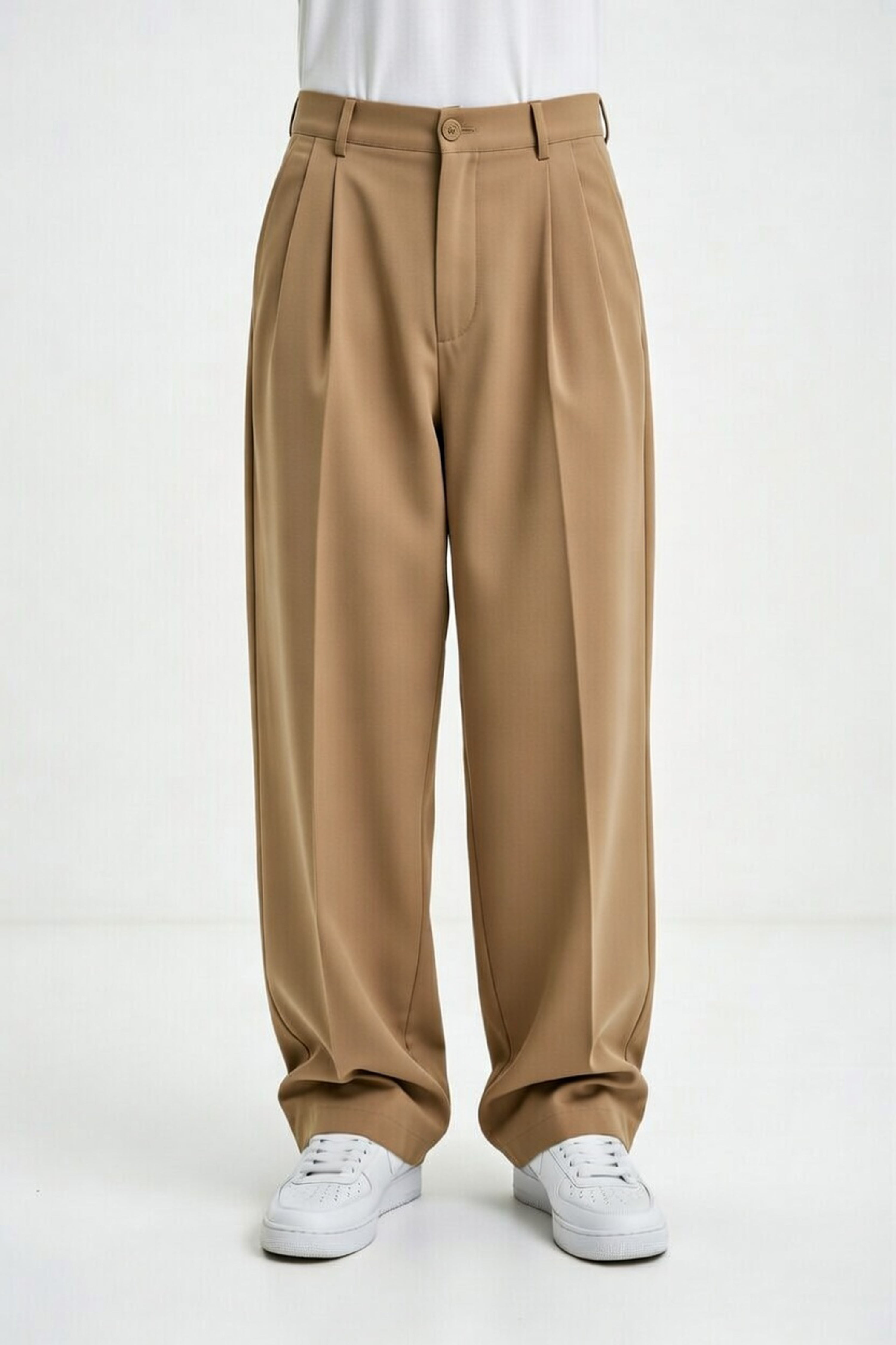 Korean Gen-Z Relaxed Fit Pants – Camel