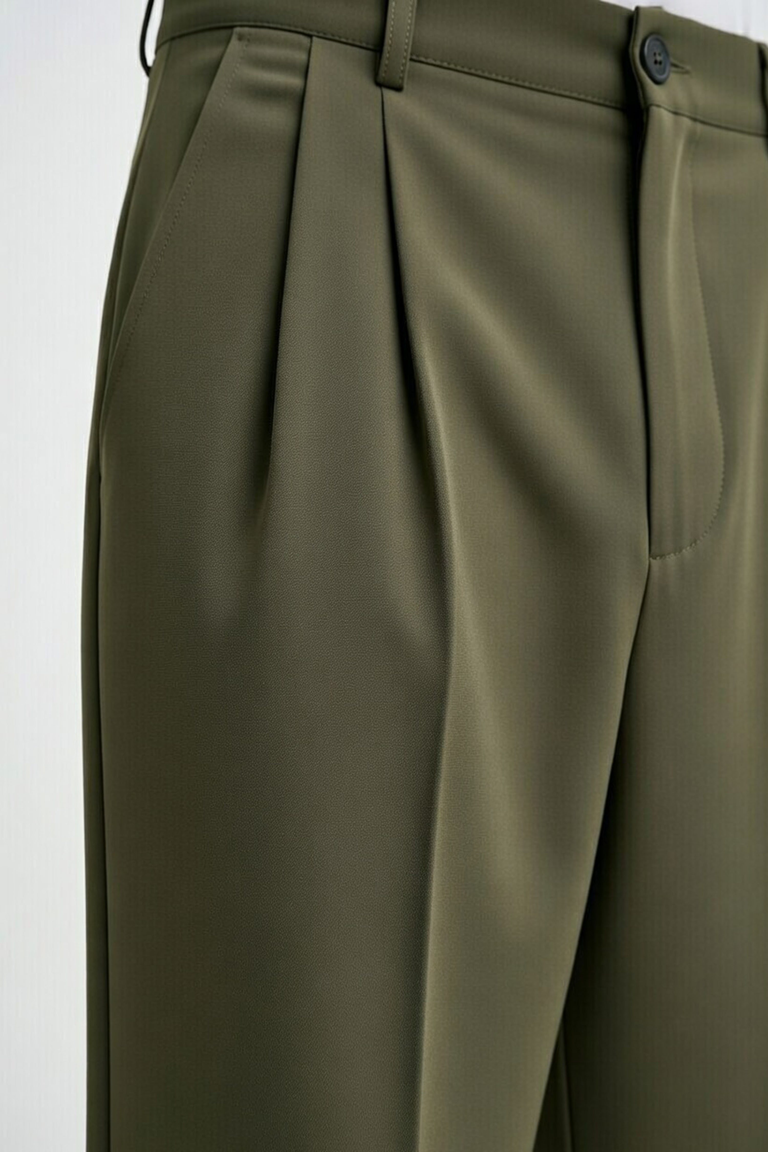Korean Gen-Z Relaxed Fit Pants – Olive