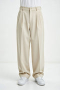 Minimal Korean Wide Pants – Cream
