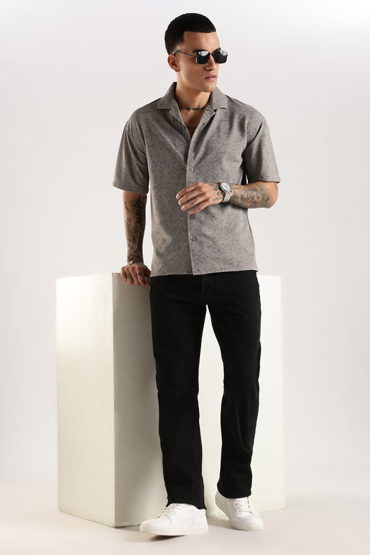 Stonewash Textured Polo Shirt