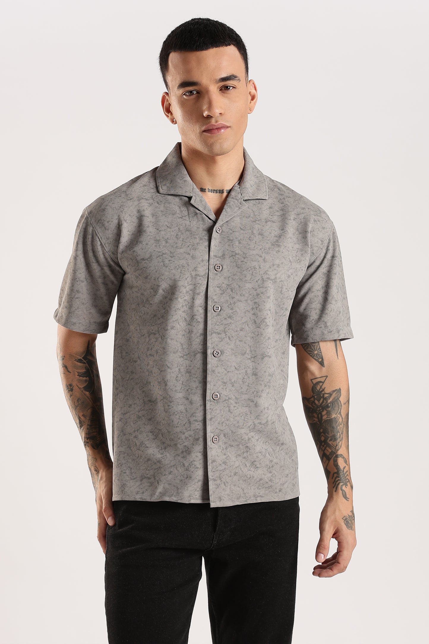 Stonewash Textured Polo Shirt