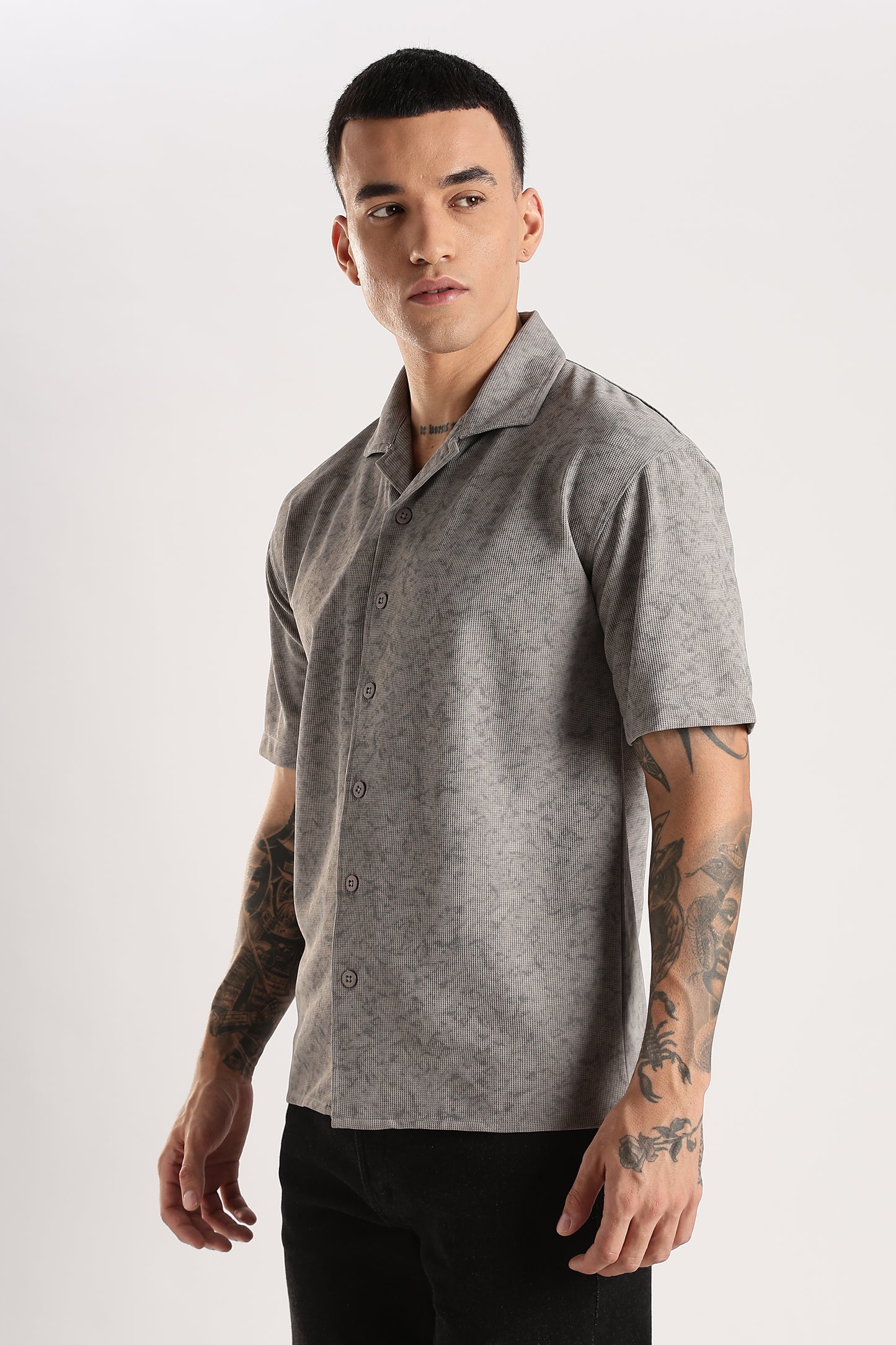 Stonewash Textured Polo Shirt