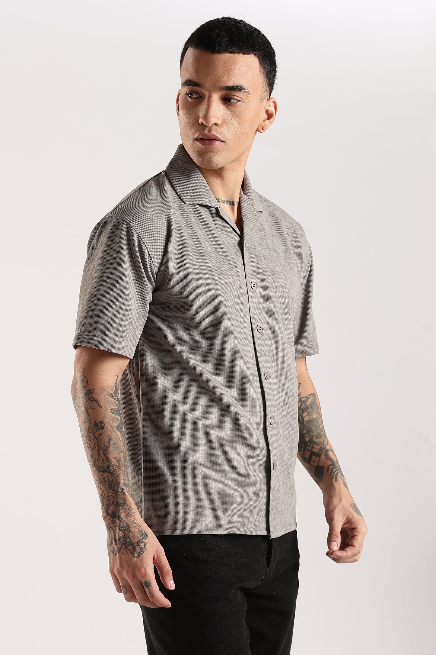 Stonewash Textured Polo Shirt