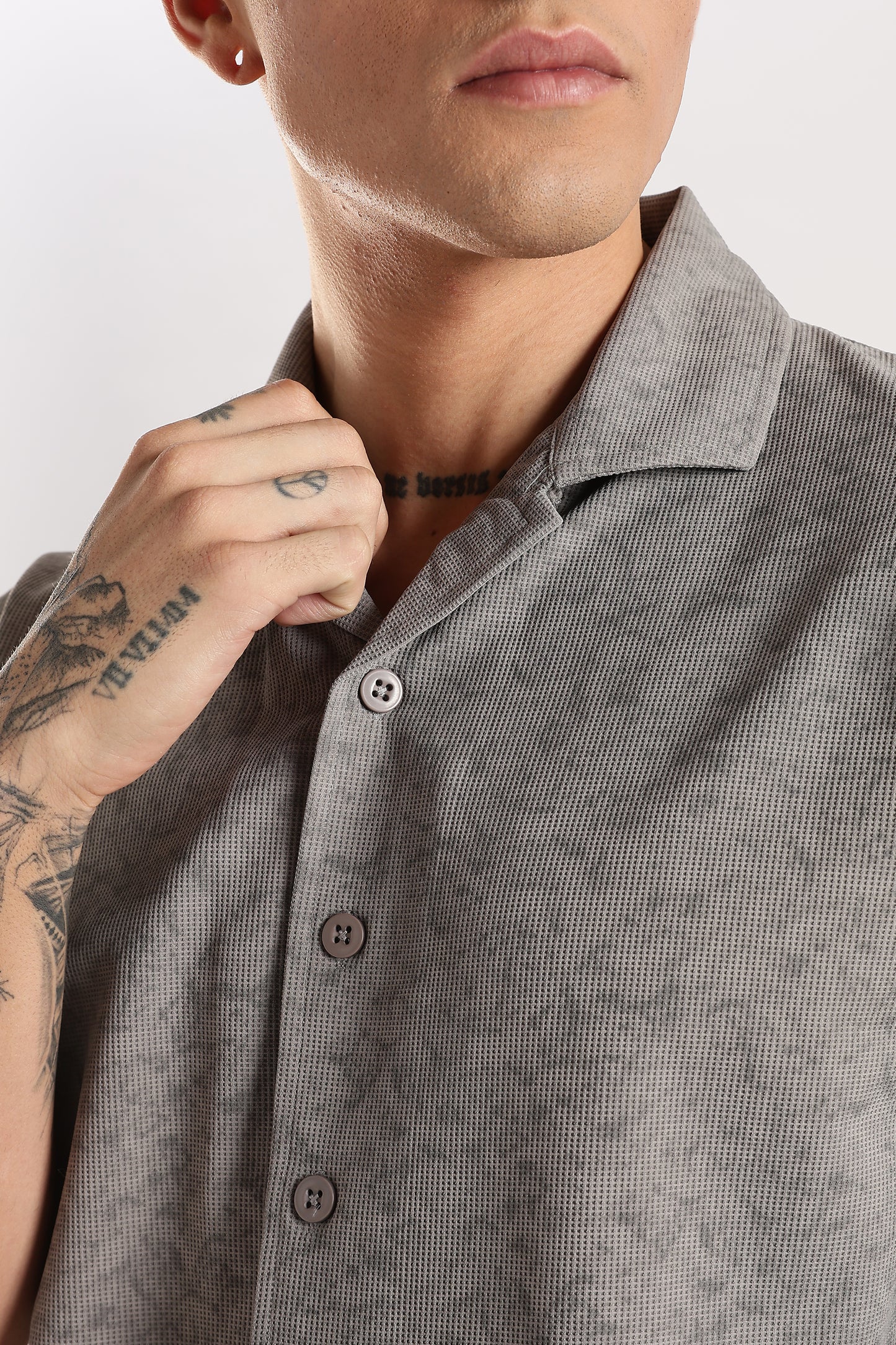 Stonewash Textured Polo Shirt