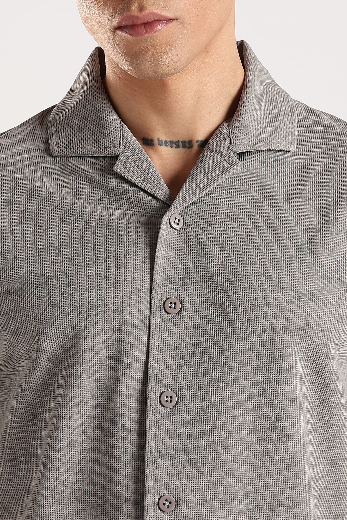Stonewash Textured Polo Shirt