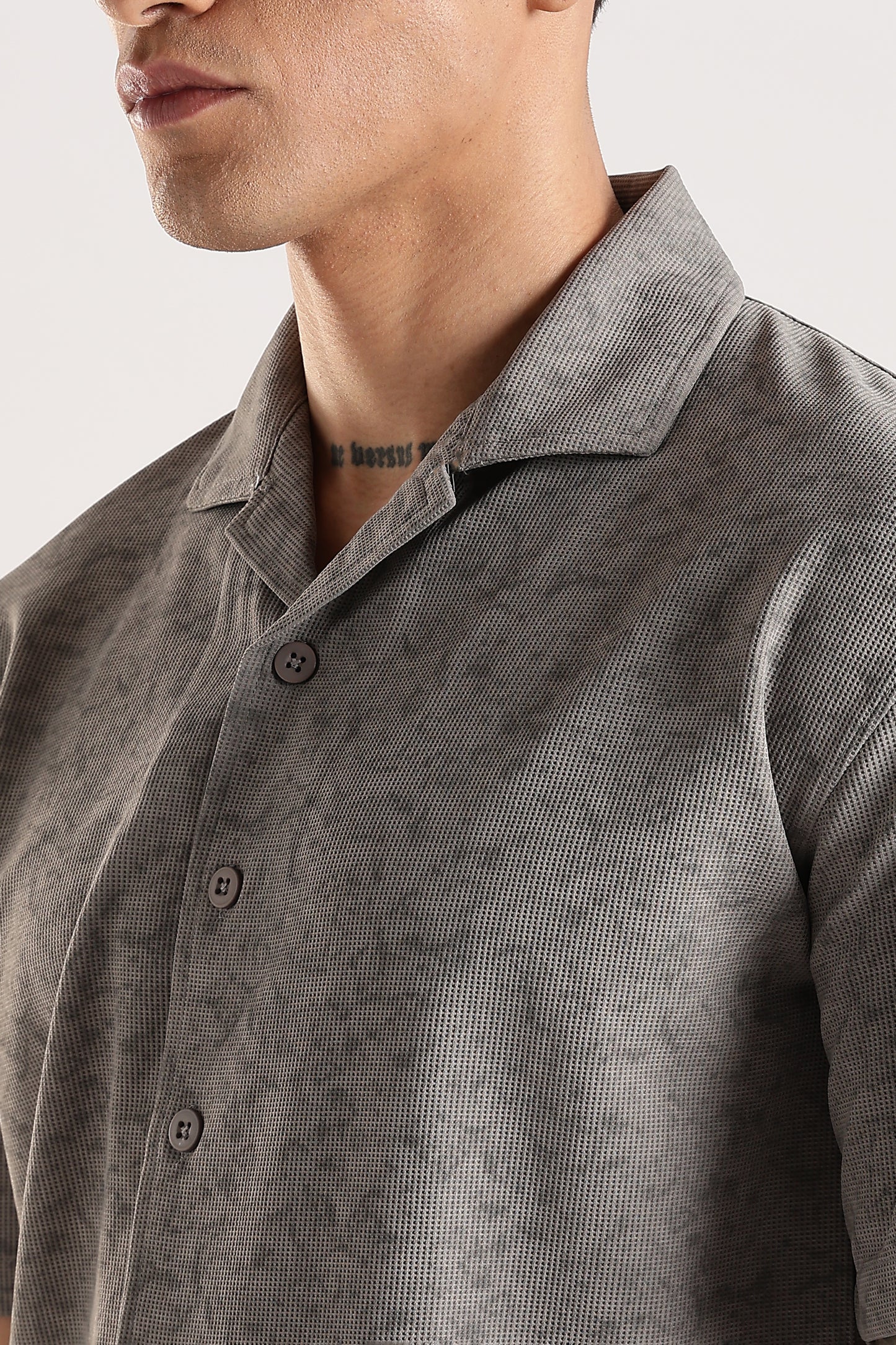 Stonewash Textured Polo Shirt
