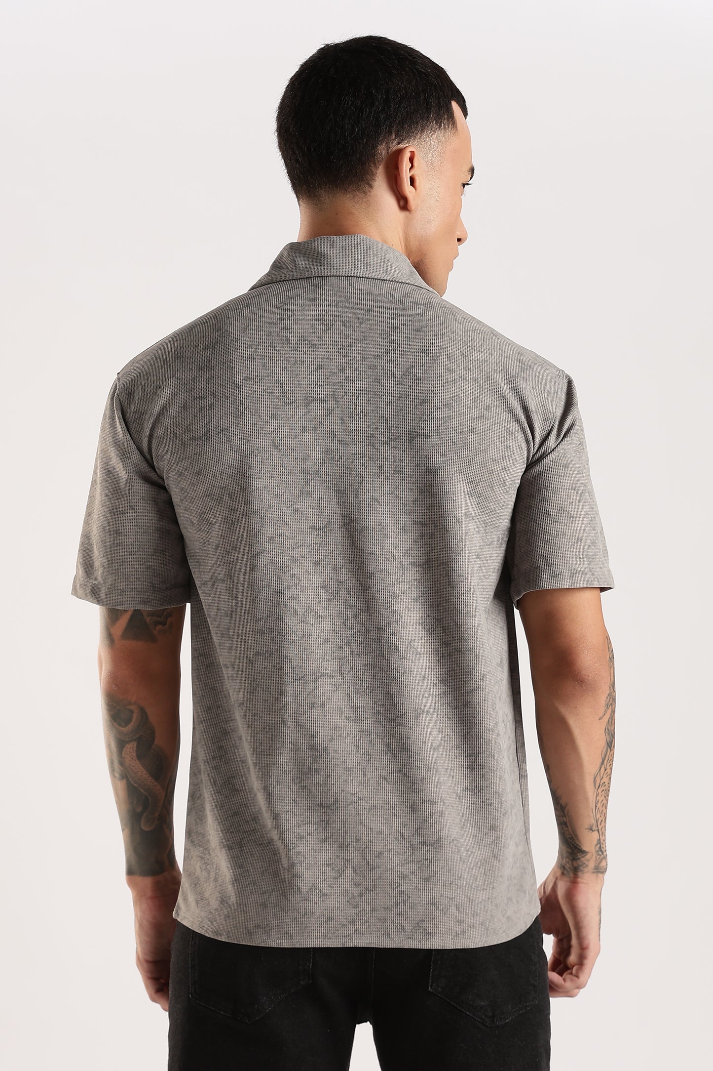 Stonewash Textured Polo Shirt