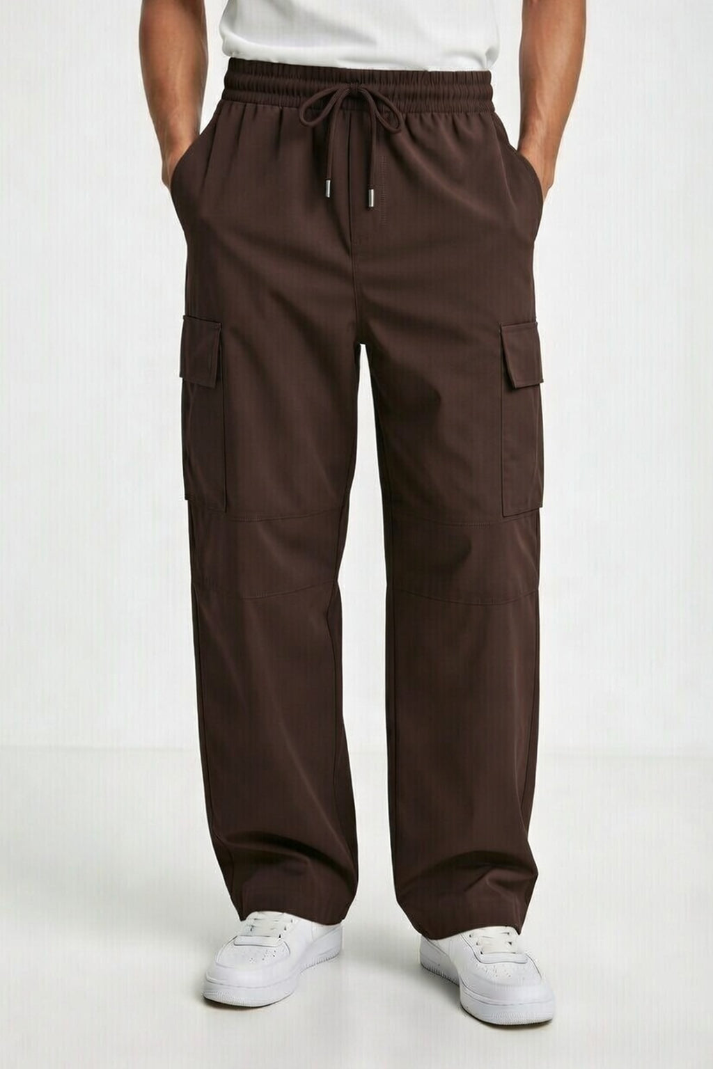 Dark Brown Relaxed Fit Cargo Pants