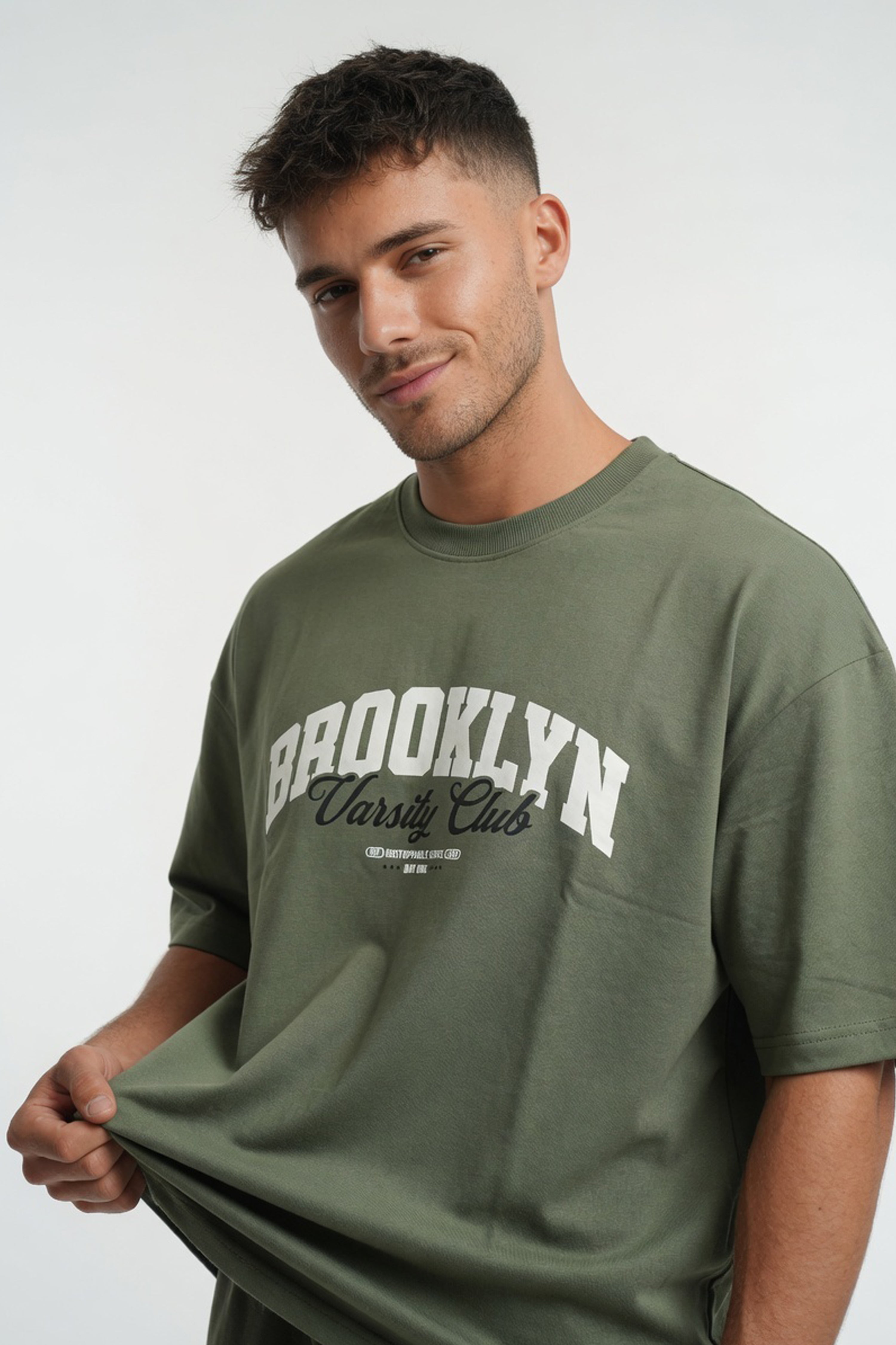 Brooklyn Varsity Tee Sage Olive