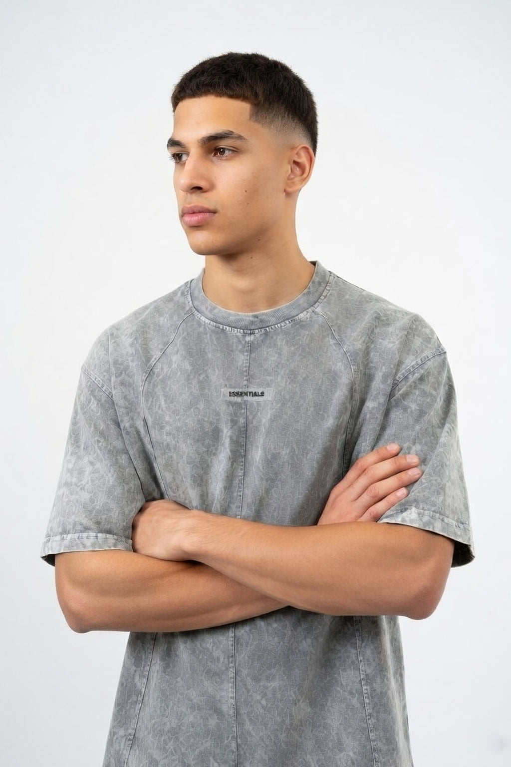 Smoke Grey Panel Oversized Tee