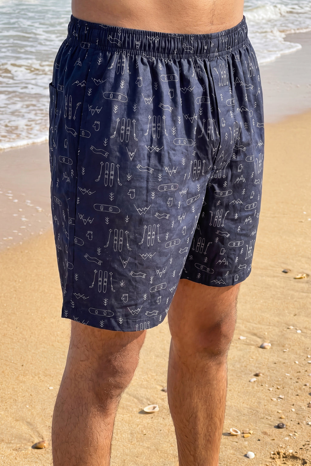 Navy Cartoon Print Boxers