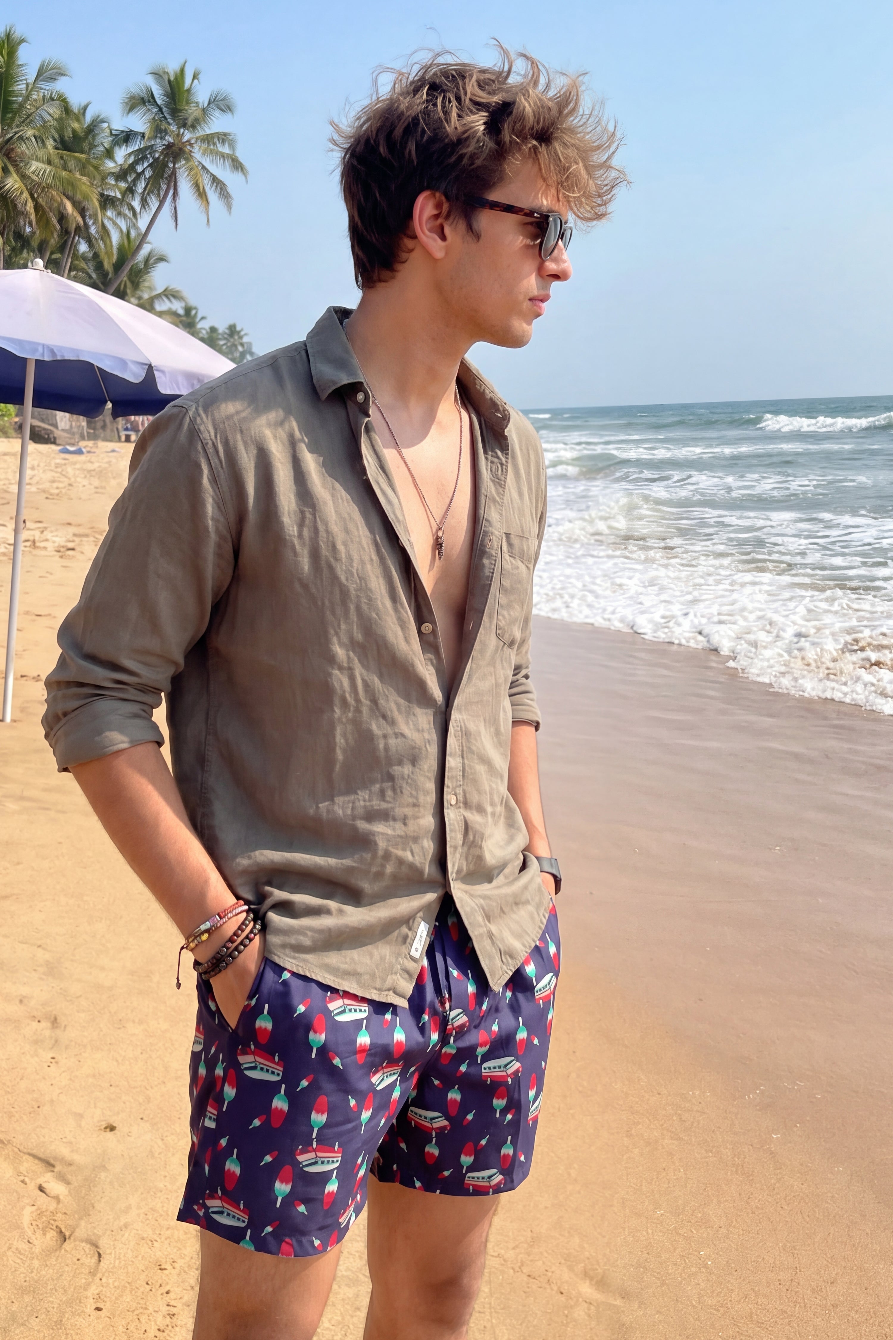 Navy Printed Boxers
