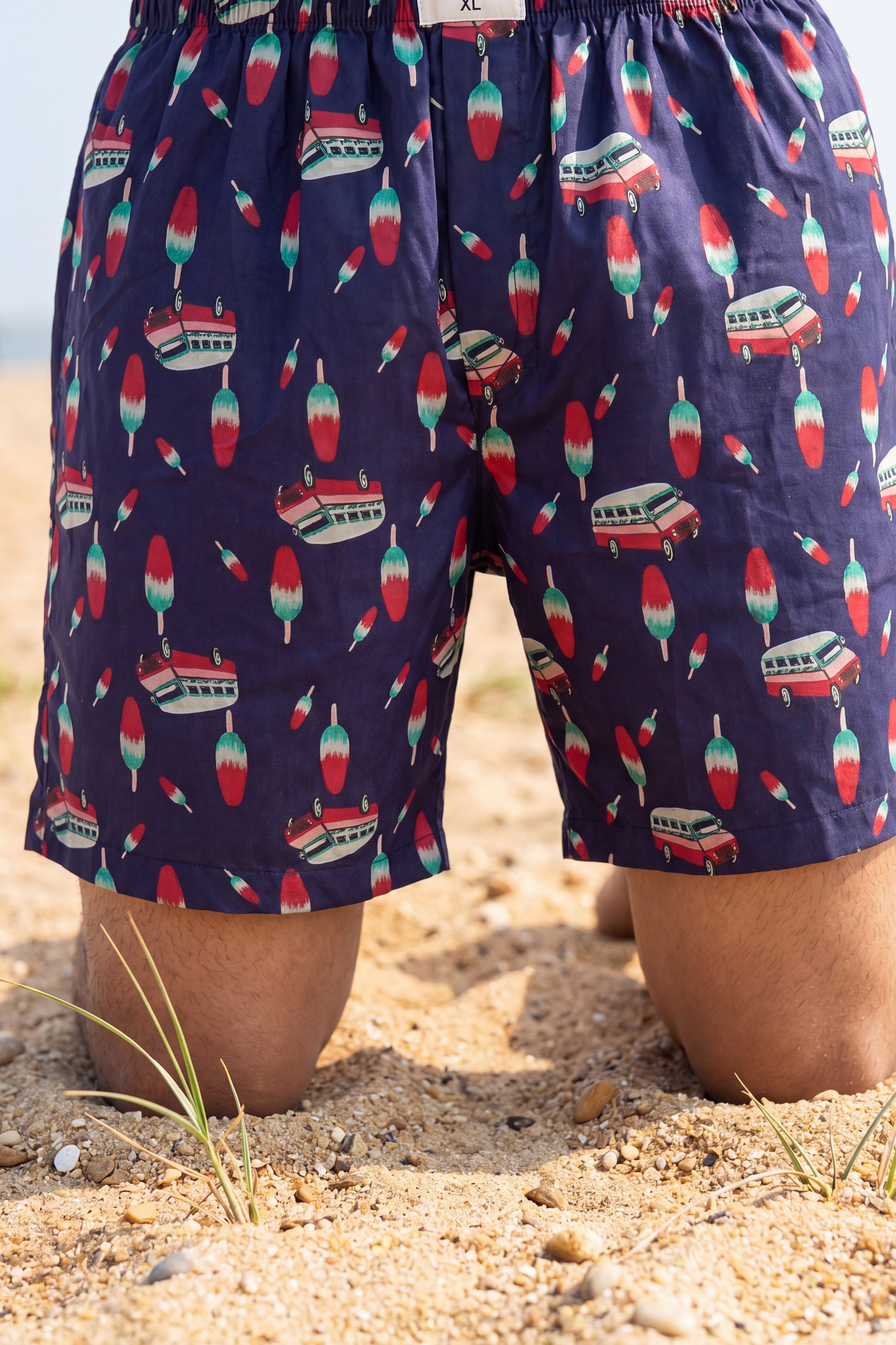 Navy Printed Boxers