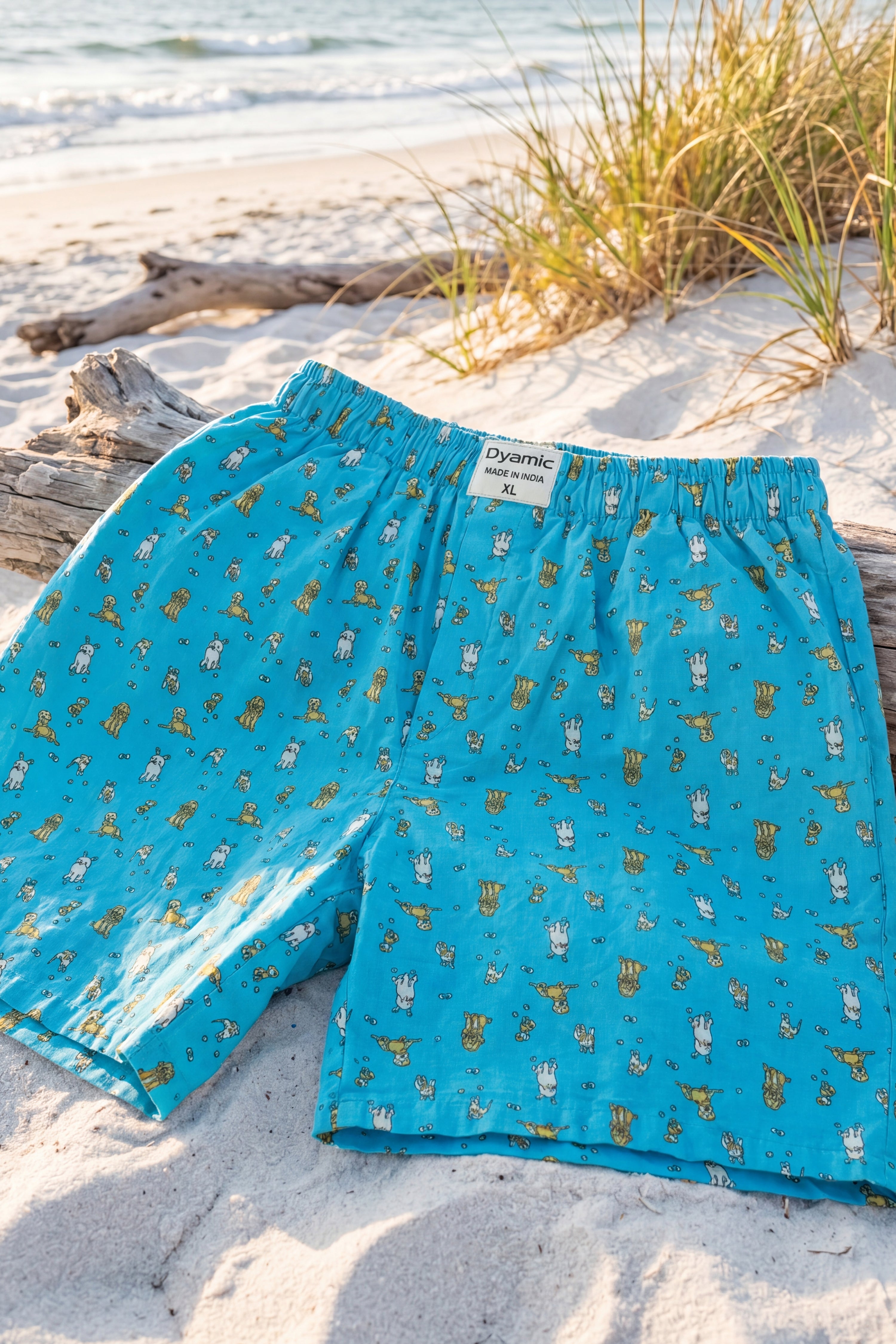 Blue Animal Print Boxers
