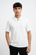 Arctic White Resort Rib Quarter-Zip Polo