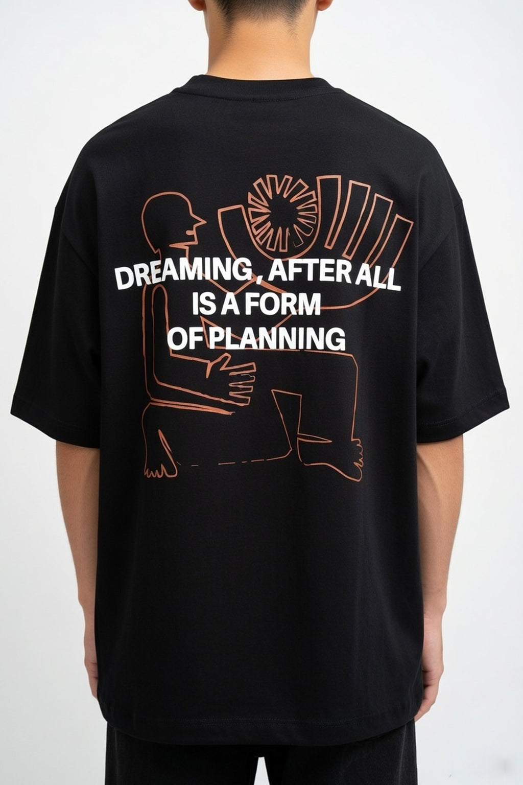 Jet Black Dreaming Is Planning Oversized Graphic Tee