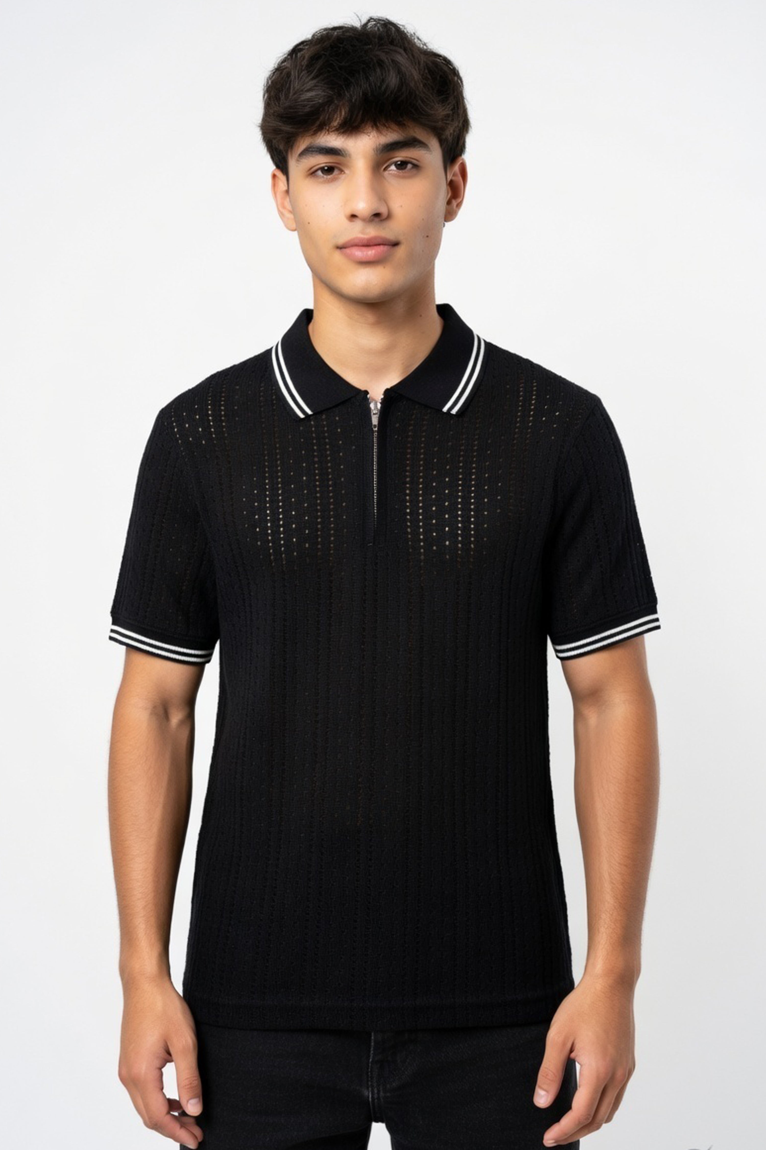 Midnight Knit Polo Tee