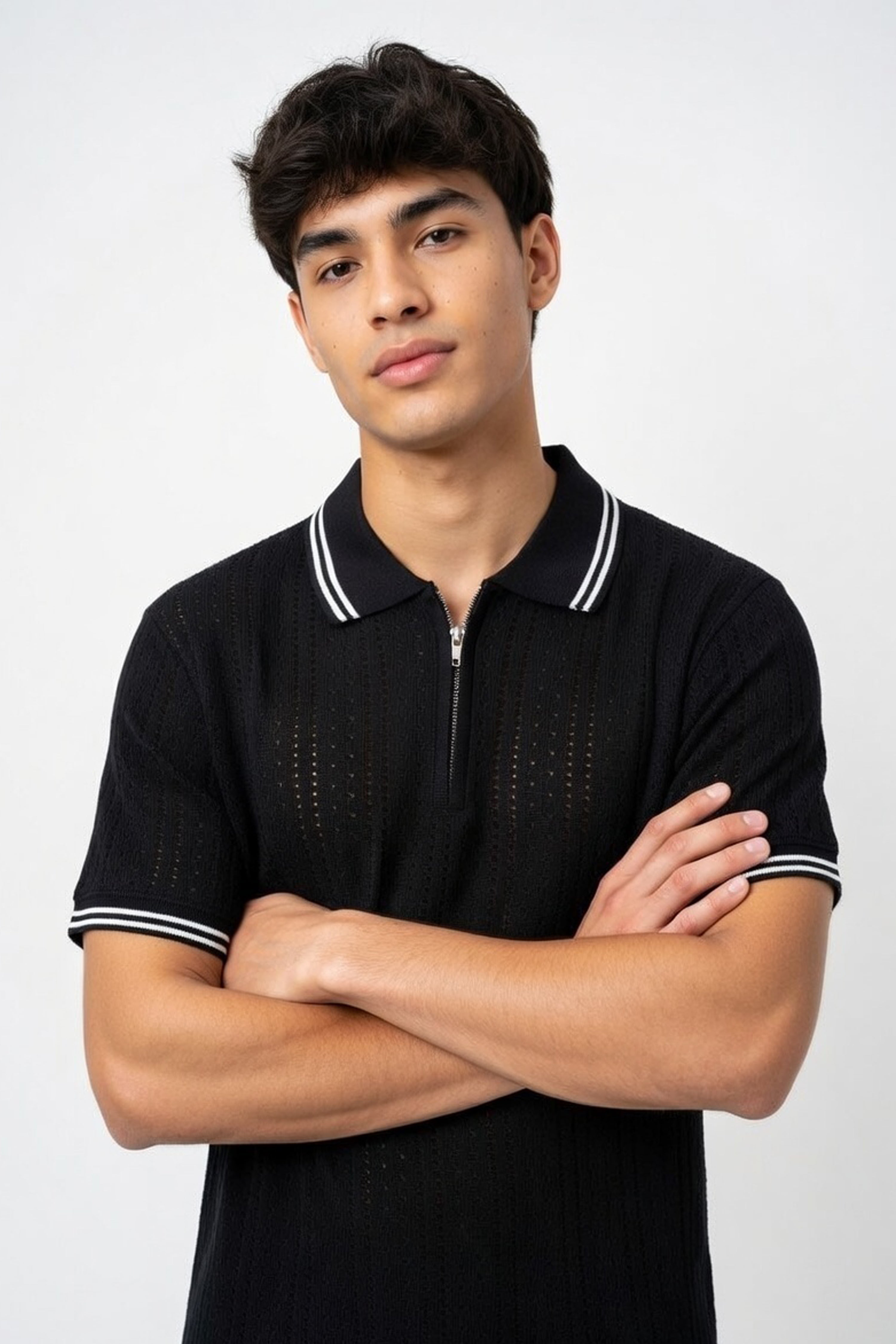Midnight Knit Polo Tee
