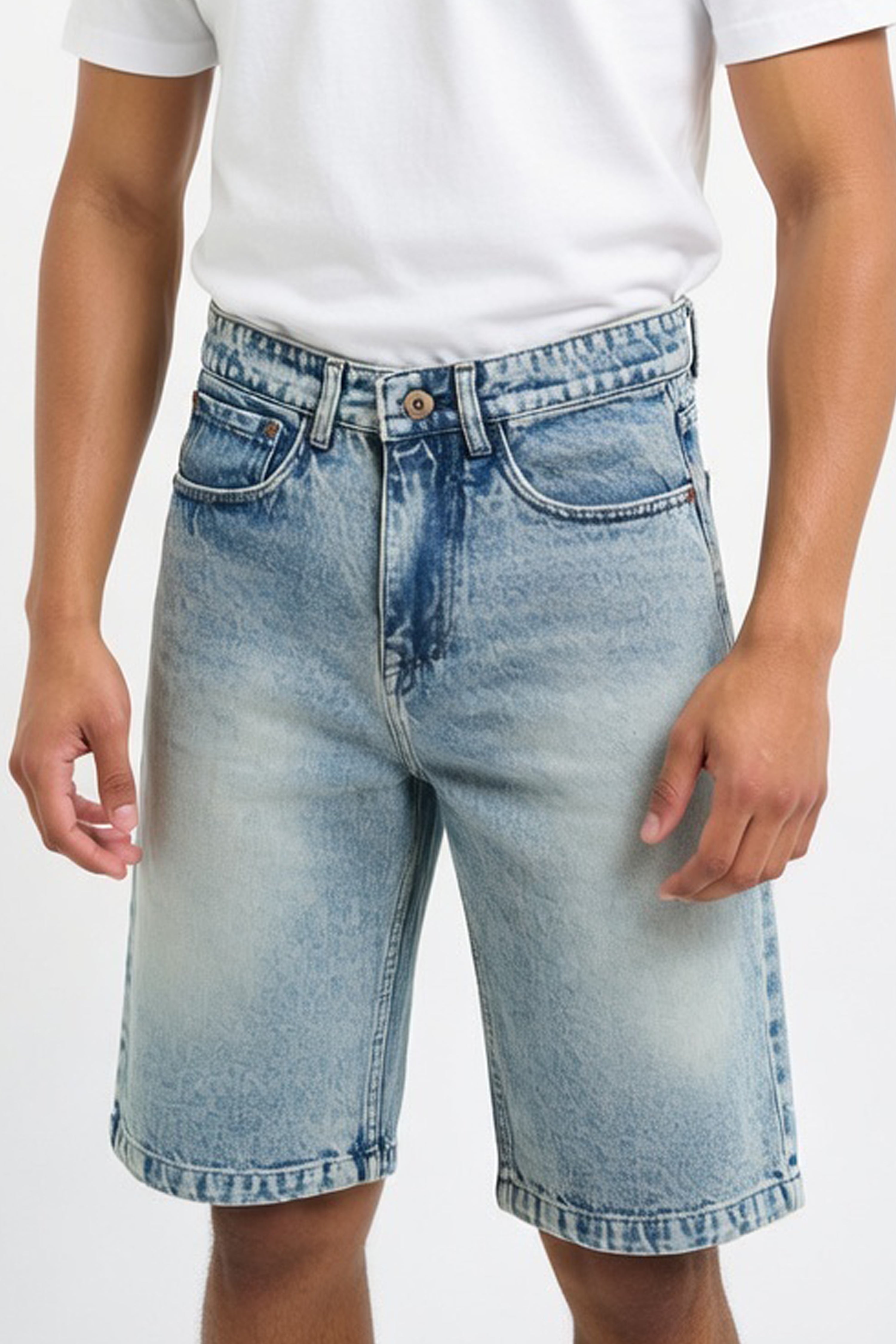 Ice Blue Denim Shorts