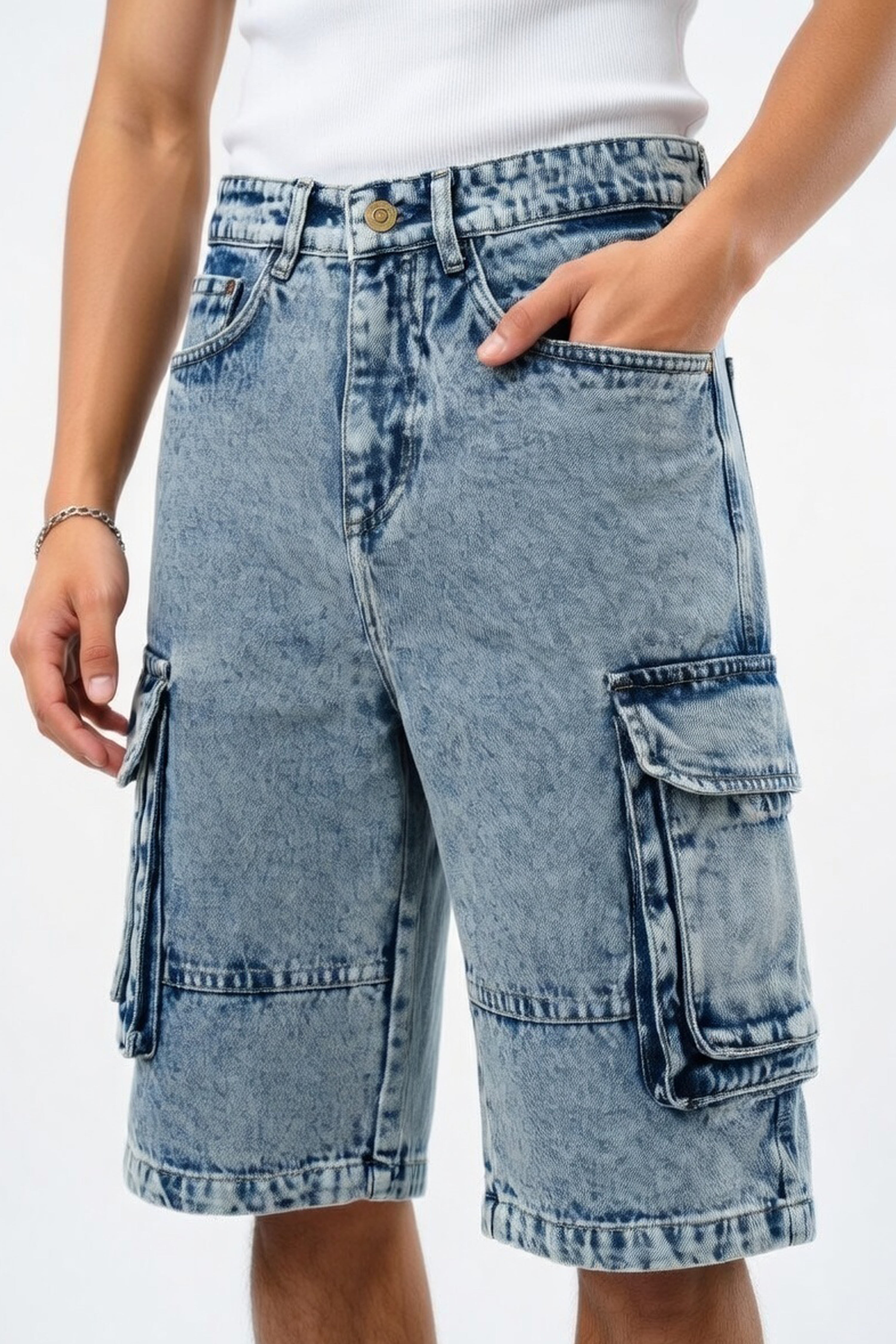 Urban 6 Pocket Denim Cargo Shorts