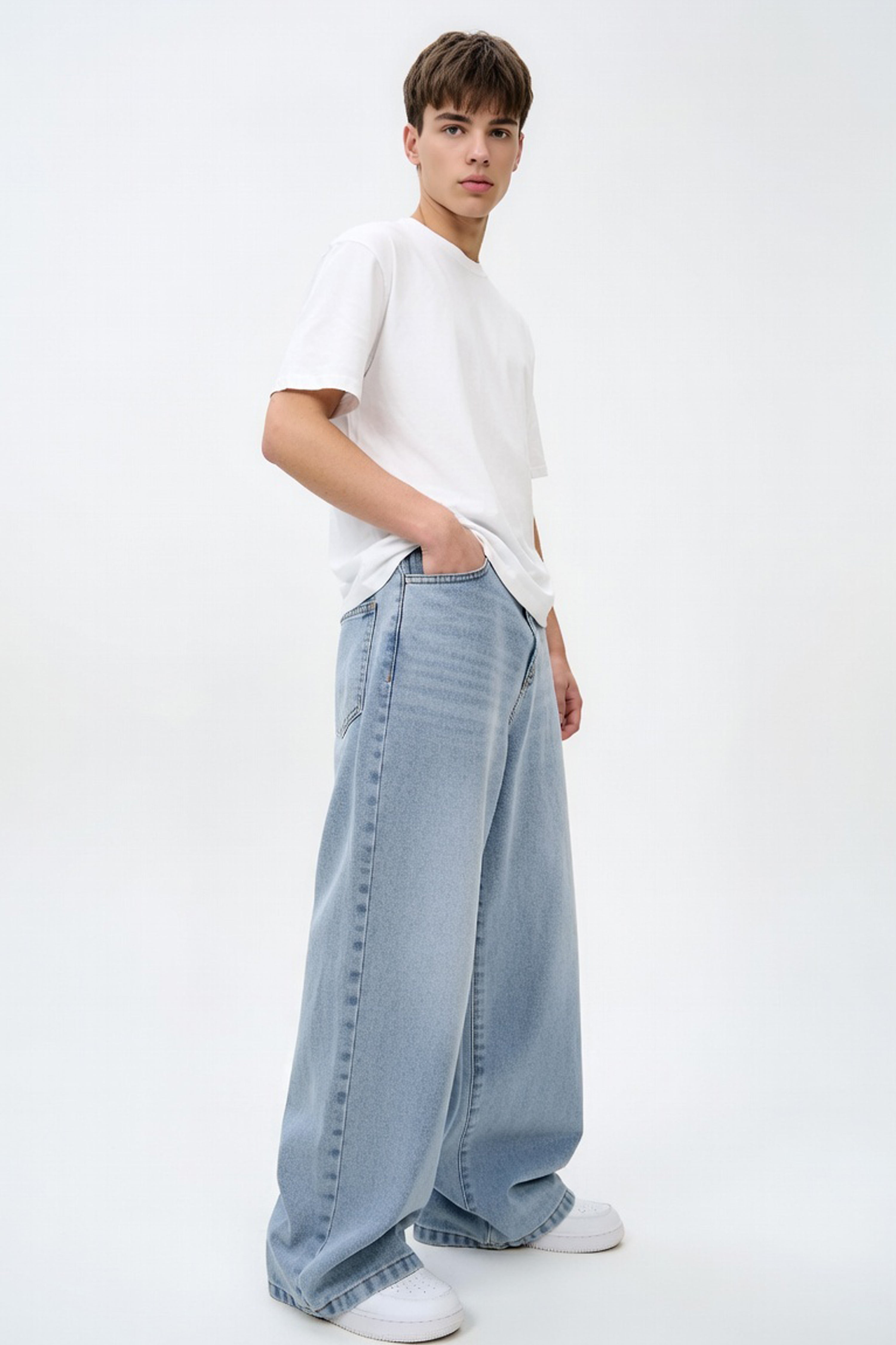 Men’s Light Blue Baggy Jeans