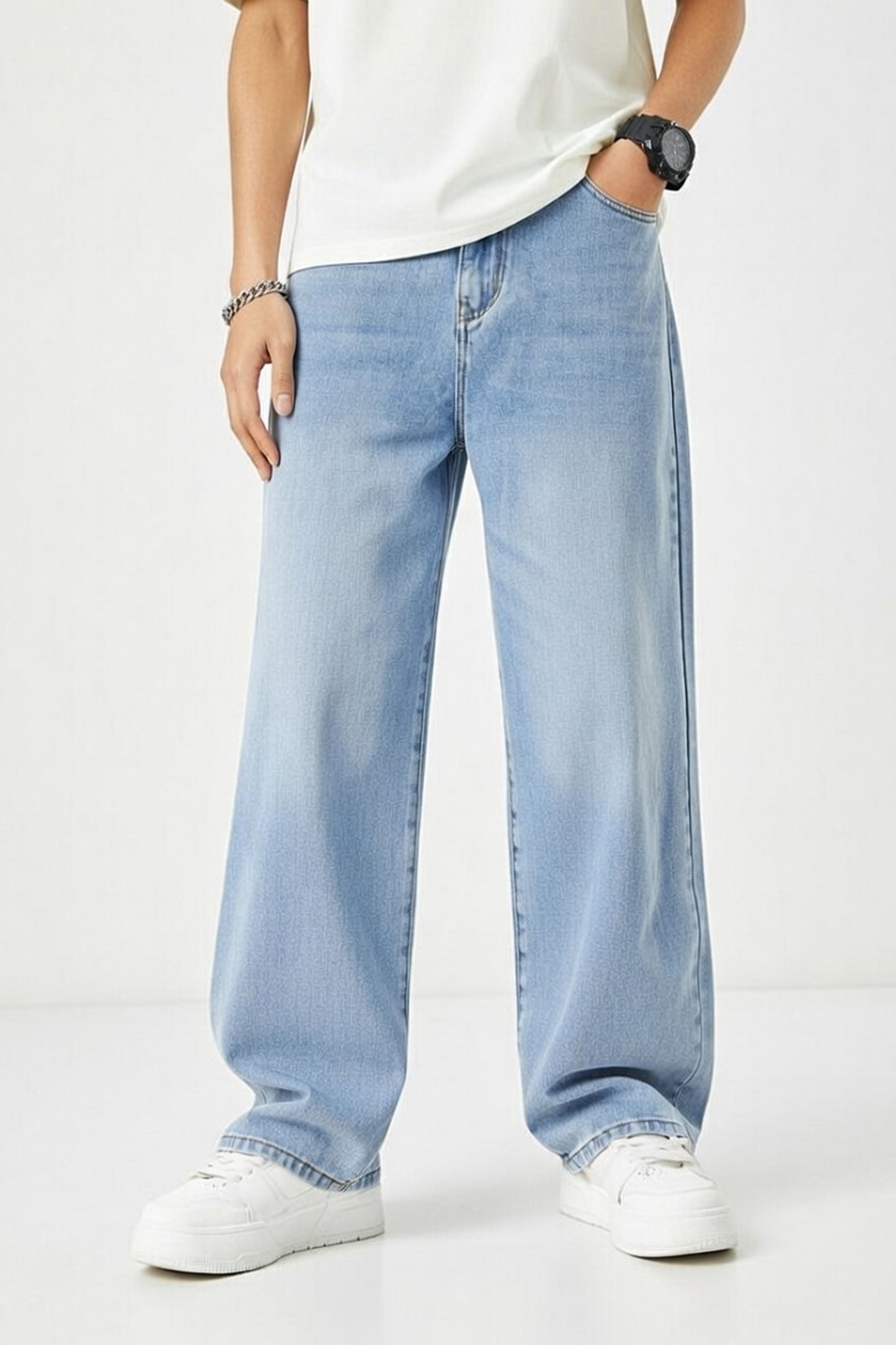 Men’s Light Blue Baggy Jeans