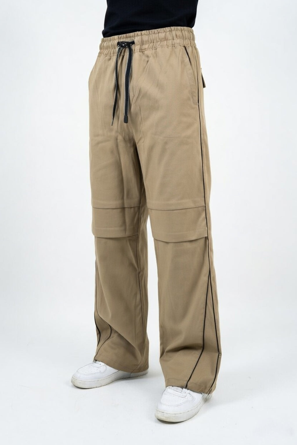 Khaki Piped Urban Relaxed Lowers