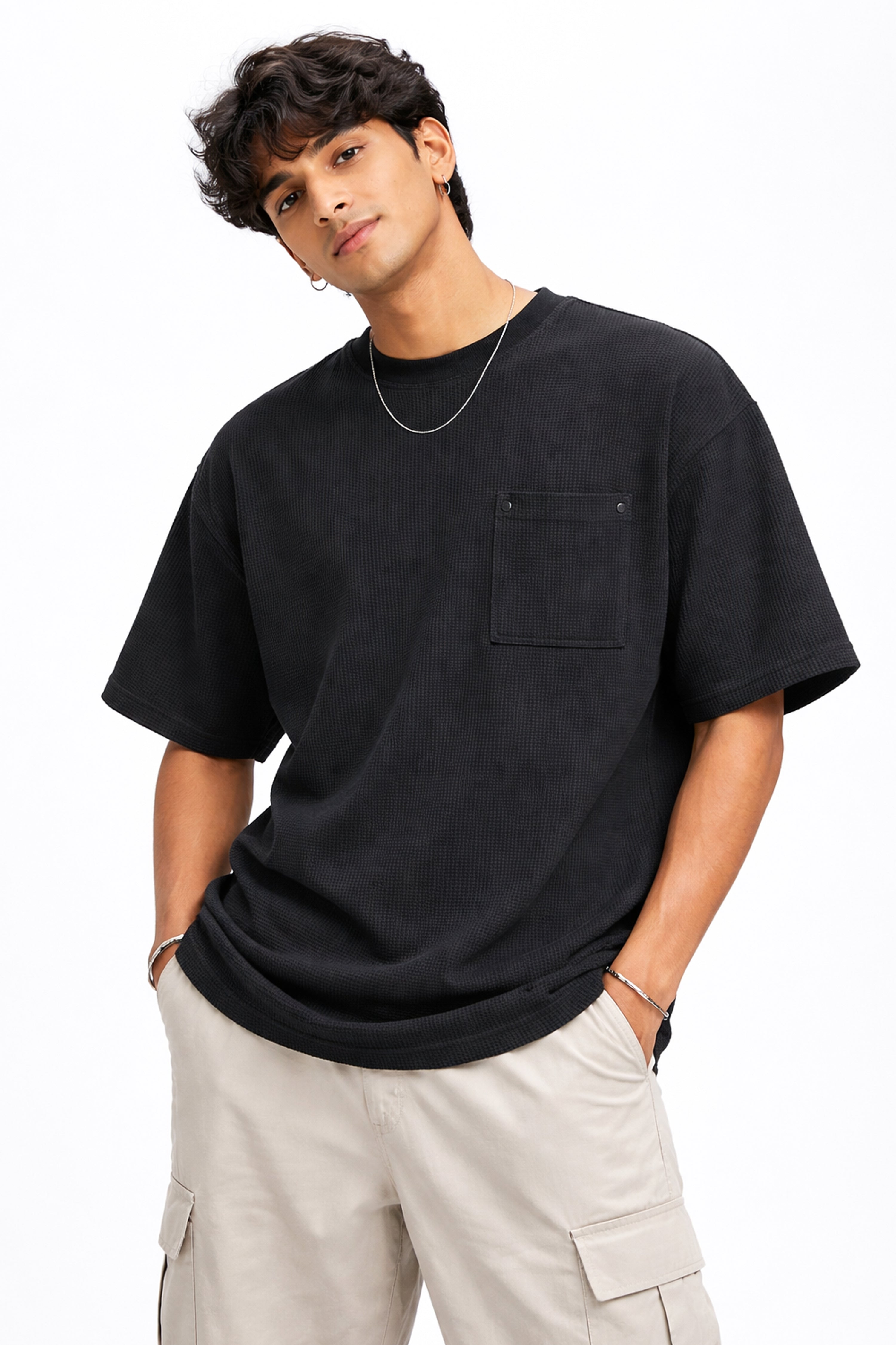 Oversized Black Pocket T-Shirt