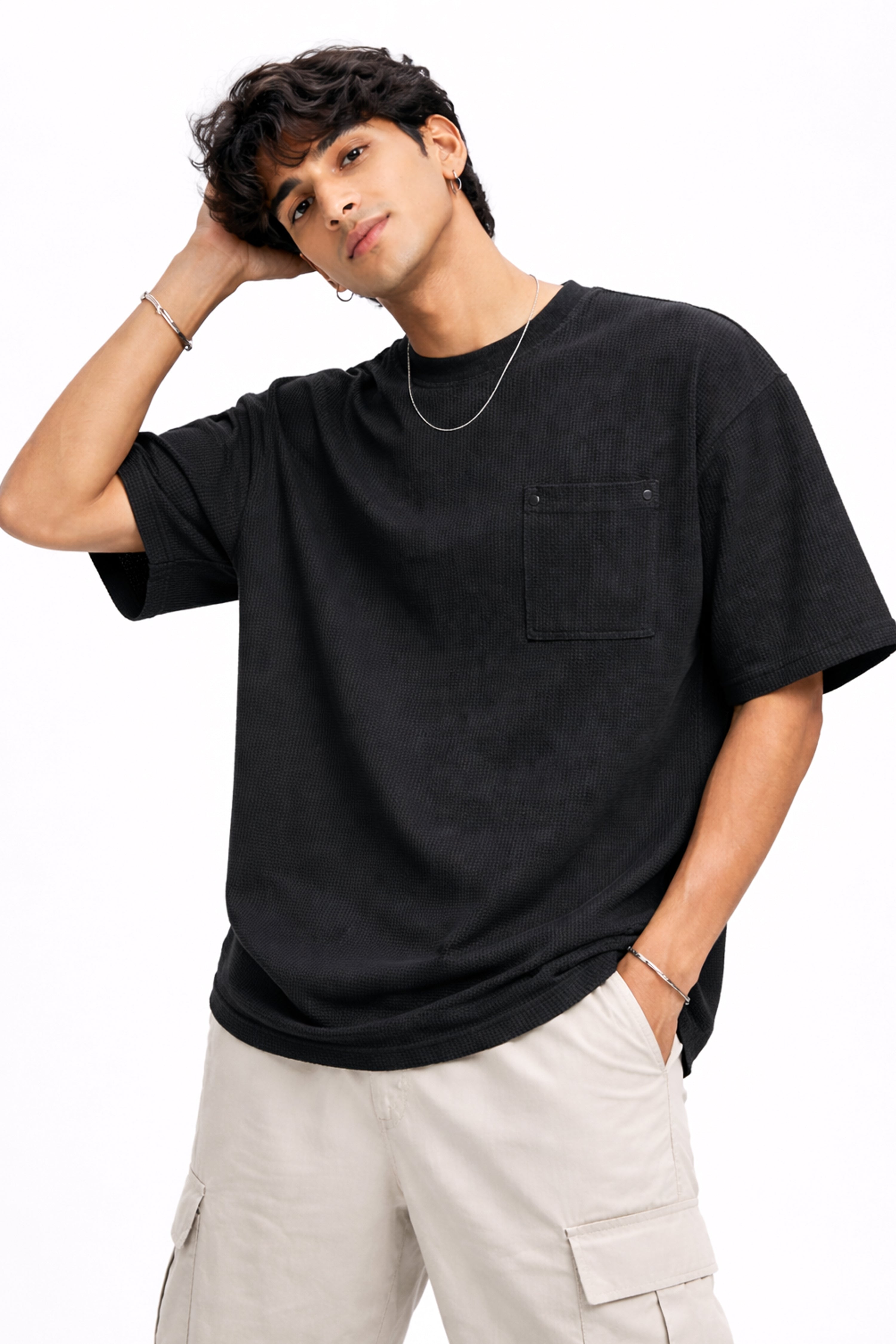 Oversized Black Pocket T-Shirt