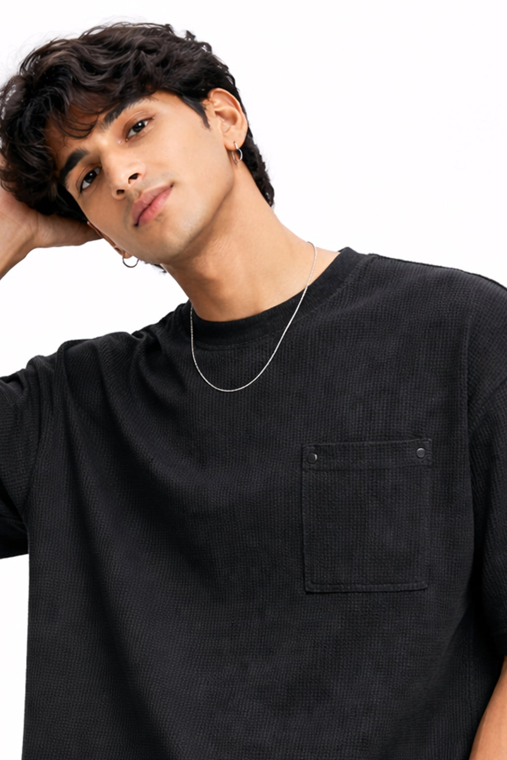 Oversized Black Pocket T-Shirt