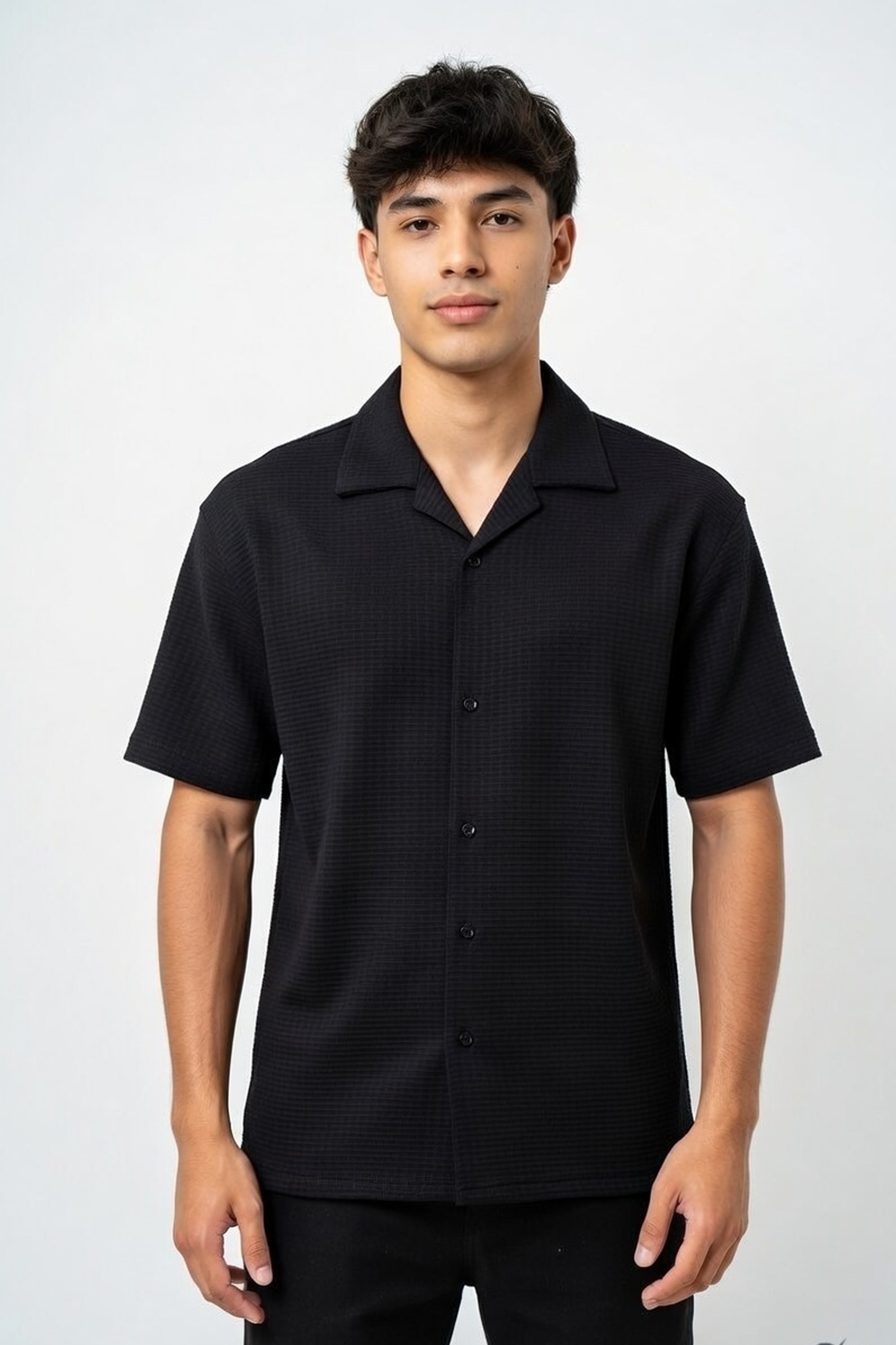 Black Oversized Fit Casual Shirt