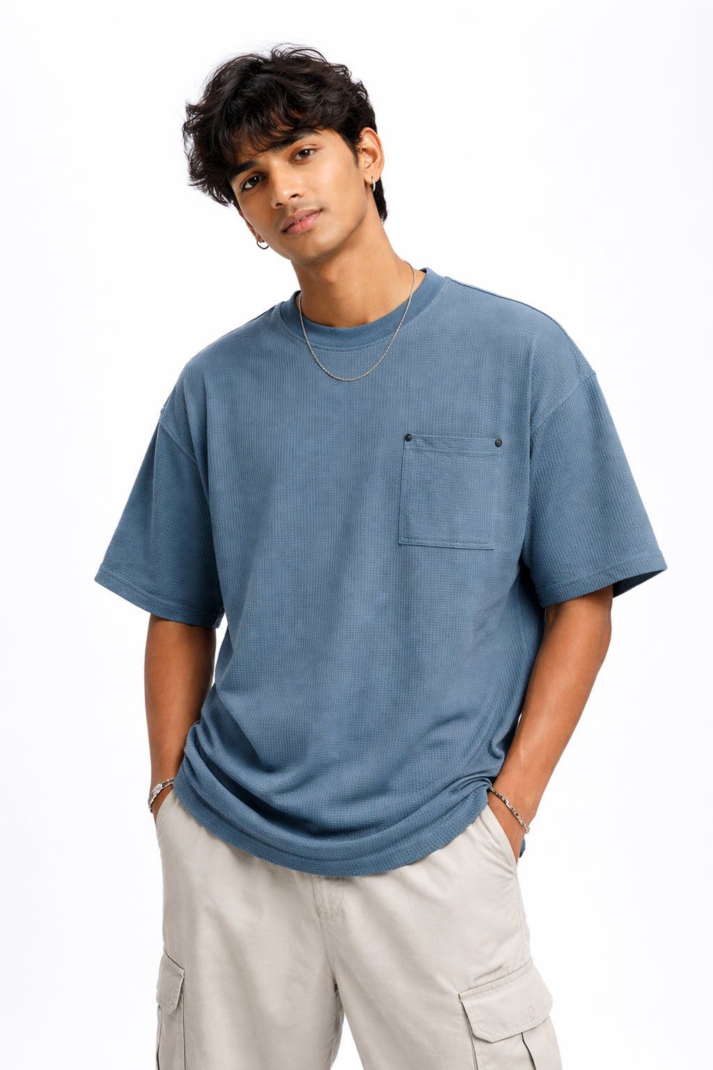 Blue Oversized Streetwear Tee