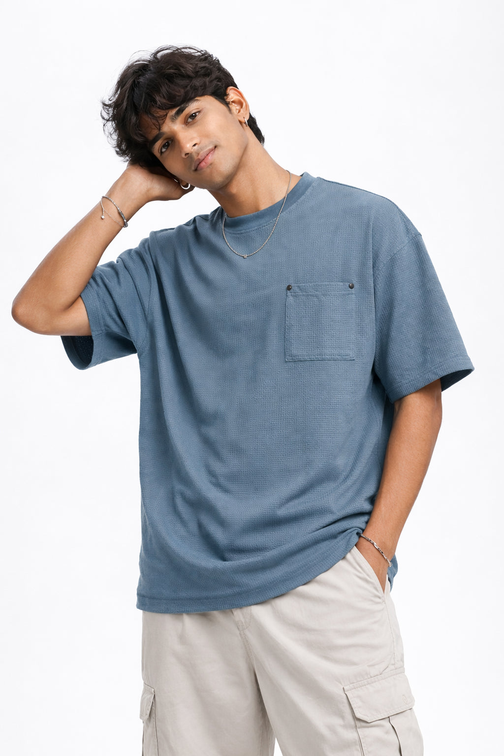 Blue Oversized Streetwear Tee