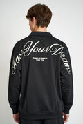 Black Oversized Collared Sweatshirt