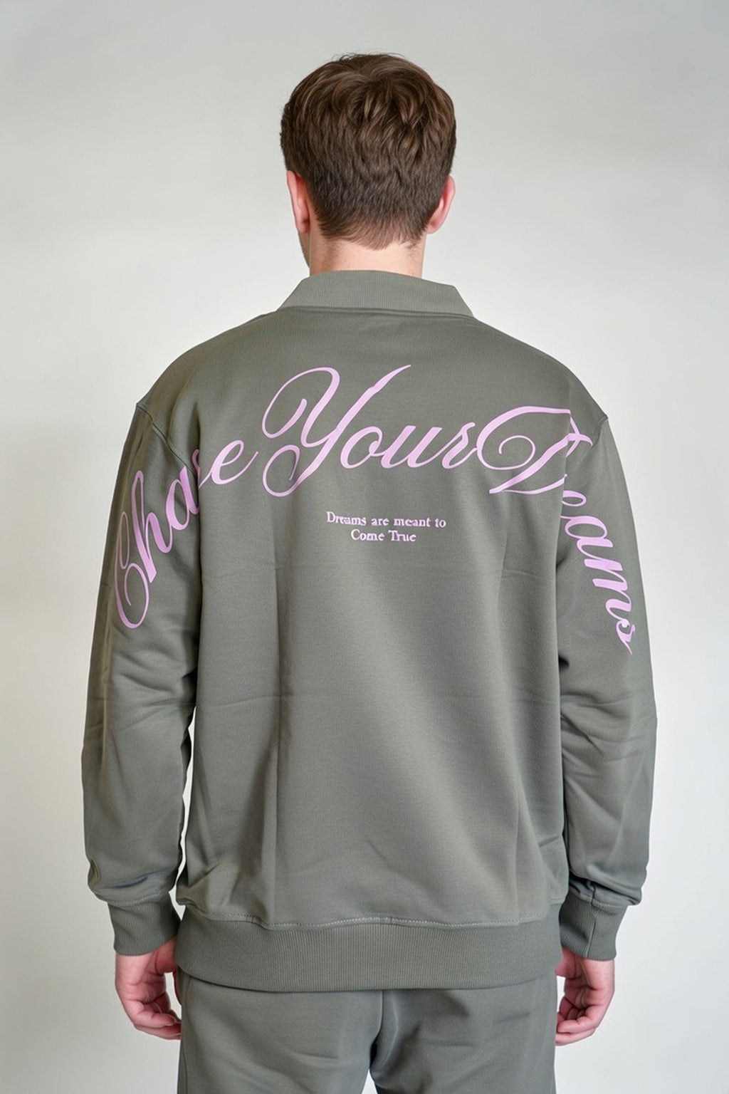 Collared Sweatshirt Polo Style Relaxed Fit