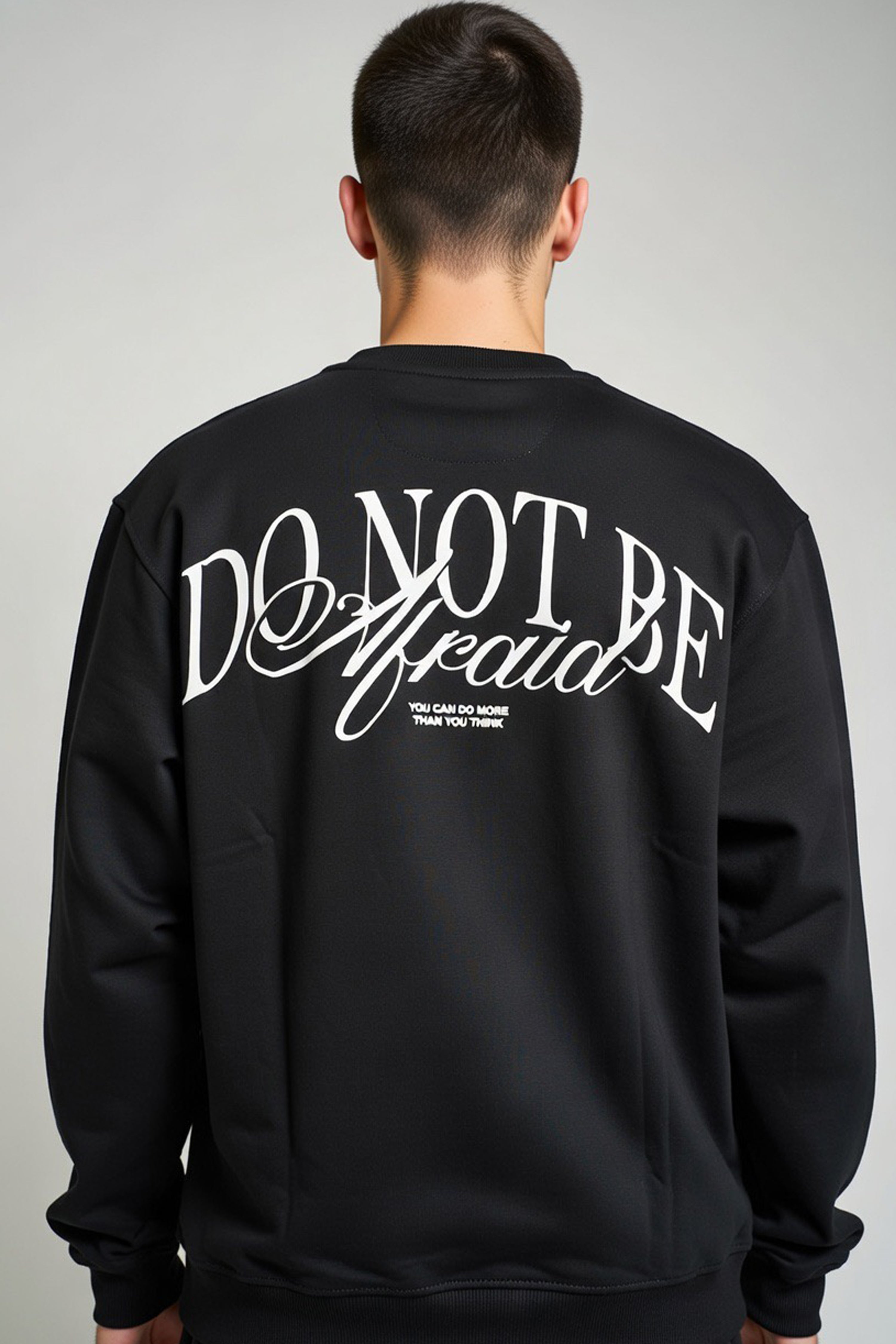 Do Not Be Afraid Black Oversized Sweatshirt