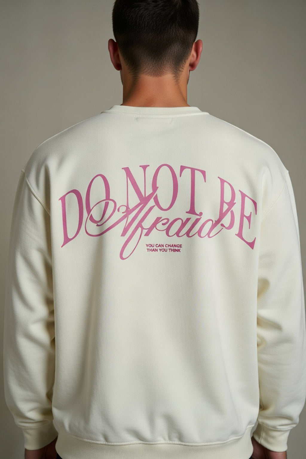 Cream Statement Oversized Crewneck